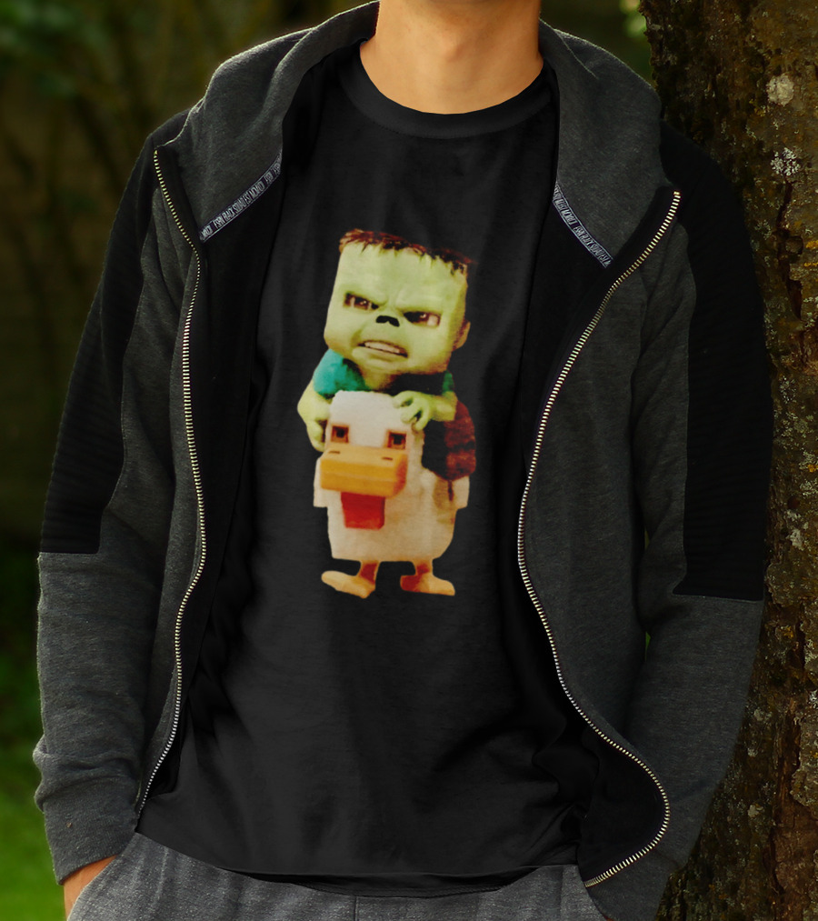Minecraft Chicken Jockey Frankenstein Mashup T-Shirt