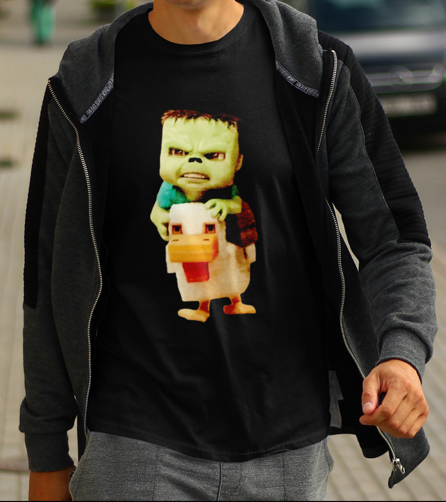 Minecraft Chicken Jockey Frankenstein Mashup T-Shirt