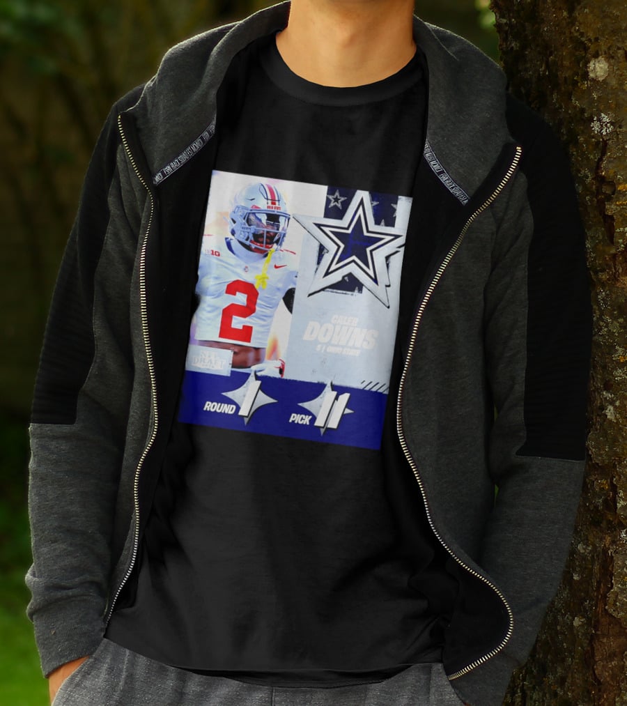Dallas Cowboys Round 1 Pick 11 Caleb Downs Ohio State NFL Draft 2026 T-Shirt
