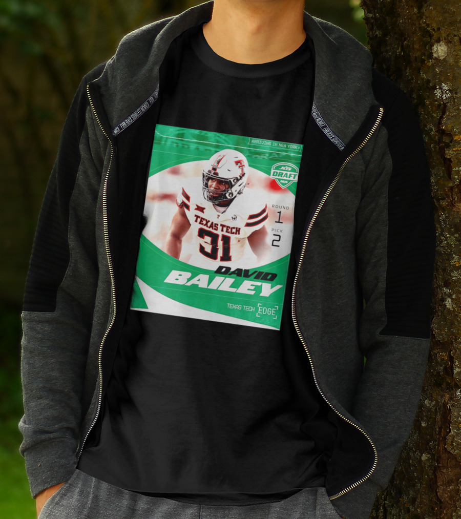 David Bailey Texas Tech Edge New York Jets Draft 2026 Round 1 Pick 2 T-Shirt