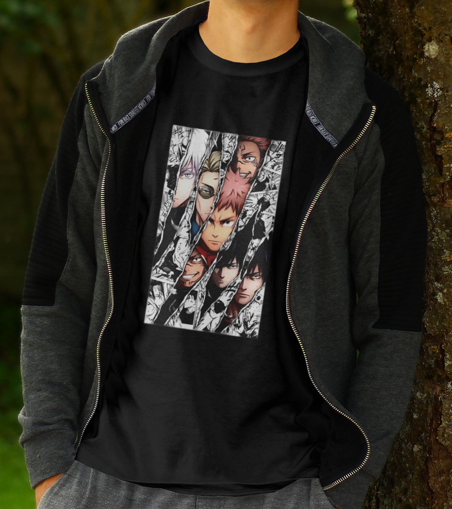 Jujutsu Kaisen Manga Characters Panel Split Burst T-Shirt