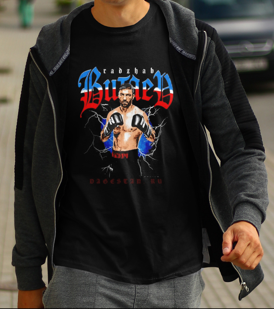 Radzhab Butaev Boxing Fighter Image With Russian T-Shirt