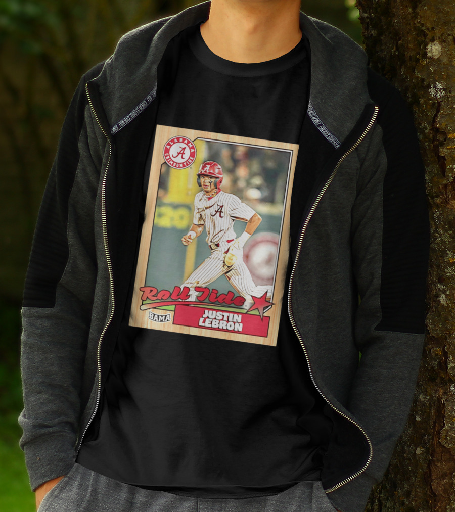 Justin Lebron Alabama Crimson Tide Roll Tide Bama Baseball Card T-Shirt