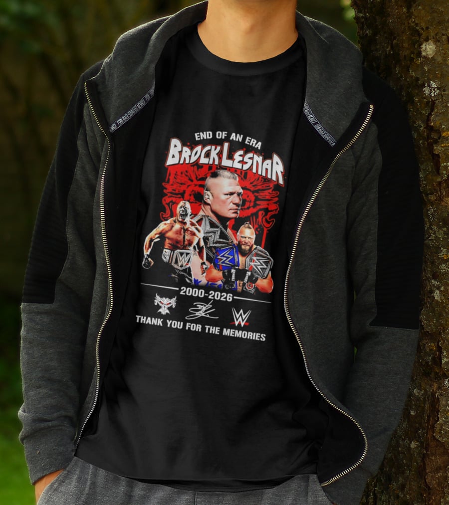 End Of An Era Brock Lesnar 2000 2026 WWE Thank You For The Memories T-Shirt