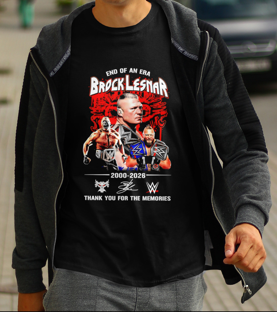 End Of An Era Brock Lesnar 2000 2026 WWE Thank You For The Memories T-Shirt
