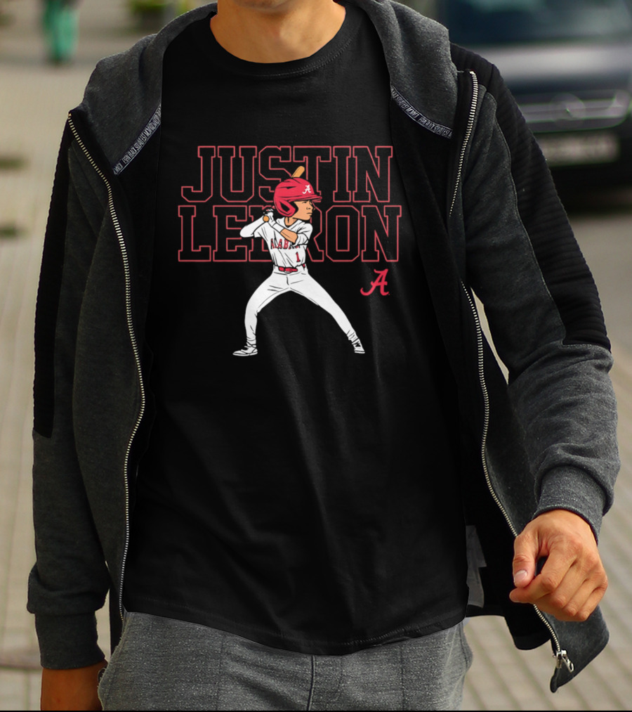 Alabama Crimson Tide Justin Lebron Baseball Cartoon Player T-Shirt