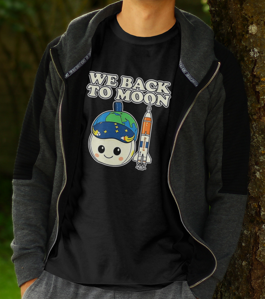 We Back To Moon Plush NASA Artemis II Rocket T-Shirt