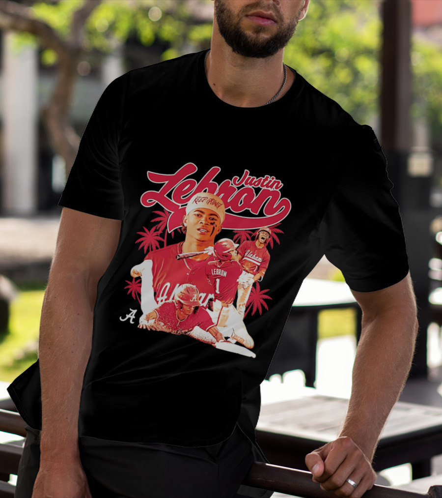 Justin Lebron Alabama Baseball Keep Going Collage T-Shirt