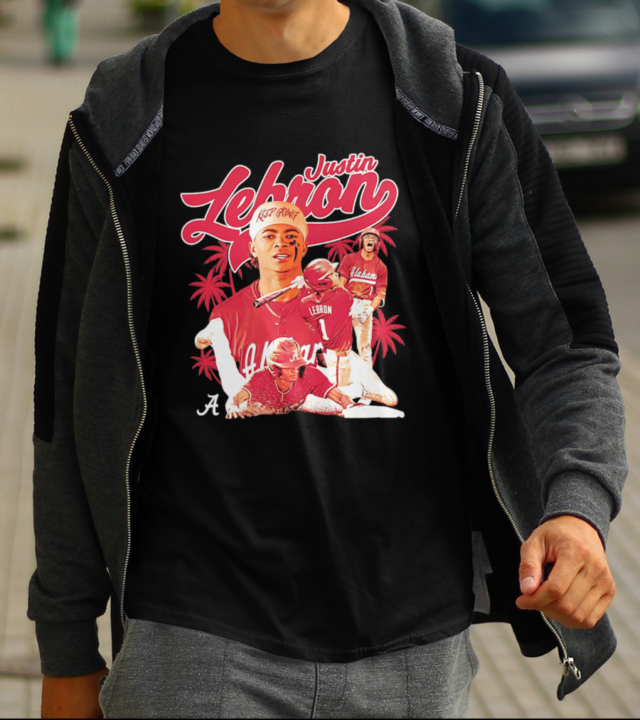 Justin Lebron Alabama Baseball Keep Going Collage T-Shirt