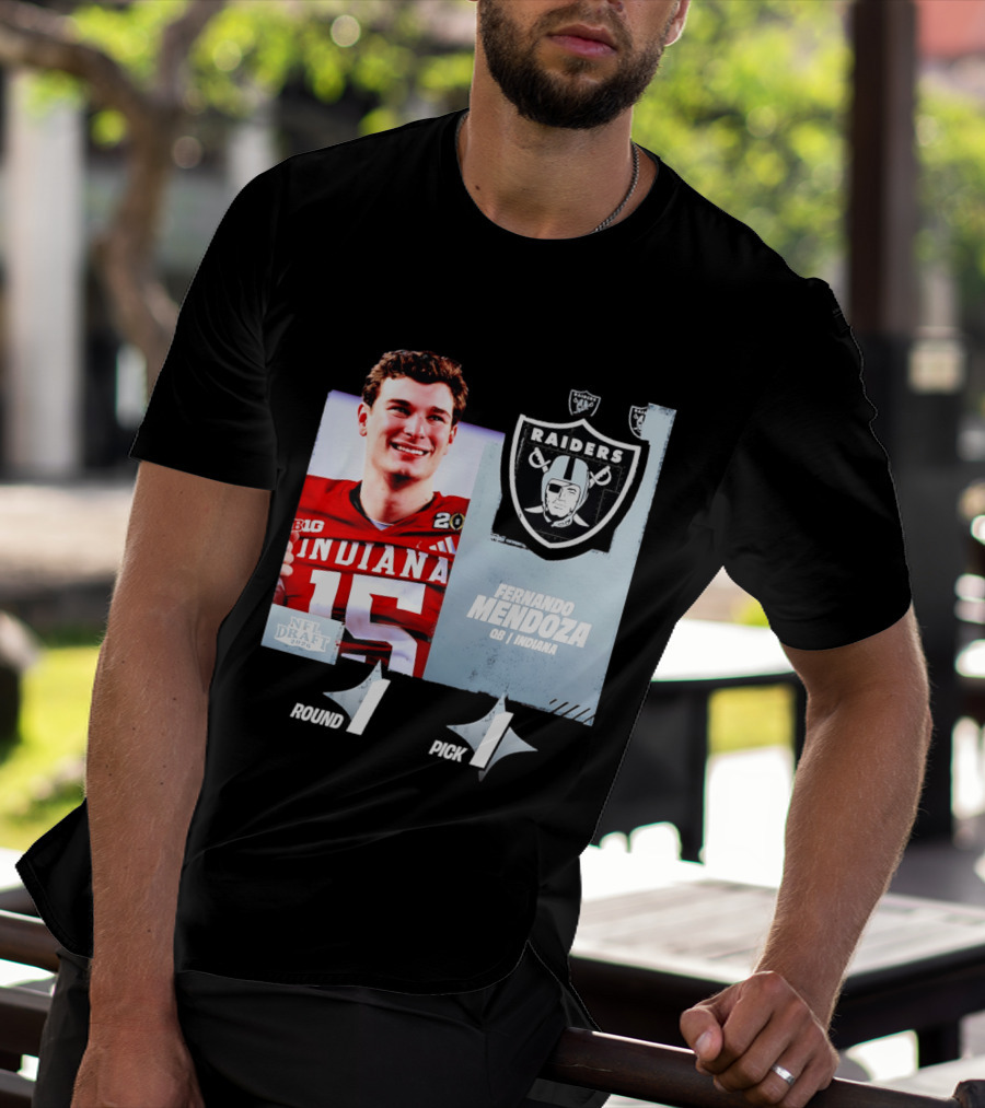 Fernando Mendoza QB Indiana Las Vegas Raiders NFL Draft 2026 Round 1 Pick 1 T-Shirt