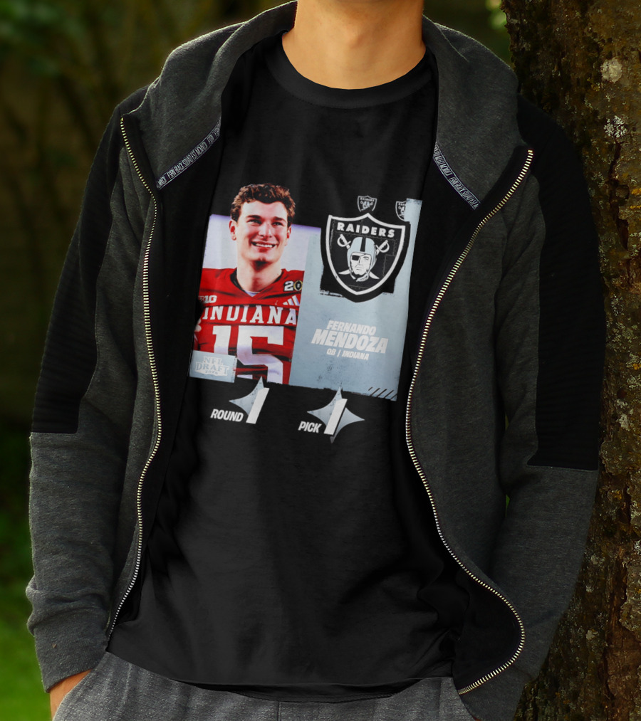 Fernando Mendoza QB Indiana Las Vegas Raiders NFL Draft 2026 Round 1 Pick 1 T-Shirt