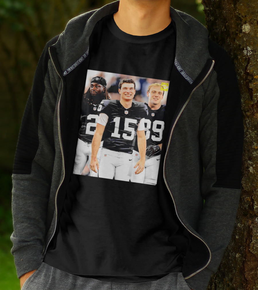 Las Vegas Raiders Kirk Cousins Fernando Mendoza Ashton Jeanty Gridiron T-Shirt