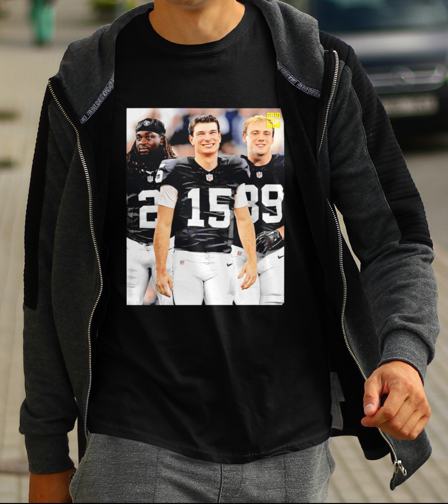 Las Vegas Raiders Kirk Cousins Fernando Mendoza Ashton Jeanty Gridiron T-Shirt