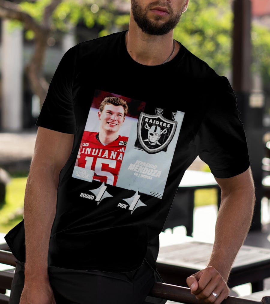 Fernando Mendoza QB Indiana Las Vegas Raiders Round 1 Pick 1 NFL Draft 2026 T-Shirt