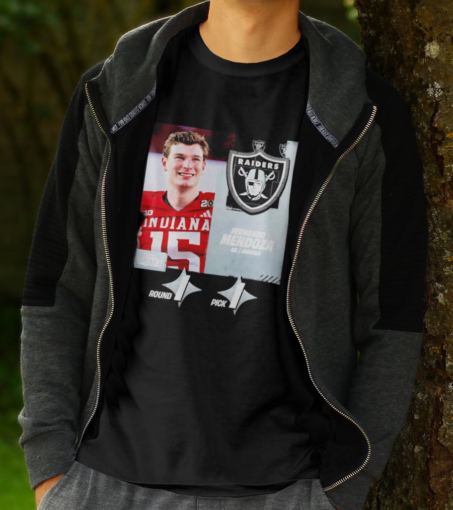 Fernando Mendoza QB Indiana Las Vegas Raiders Round 1 Pick 1 NFL Draft 2026 T-Shirt