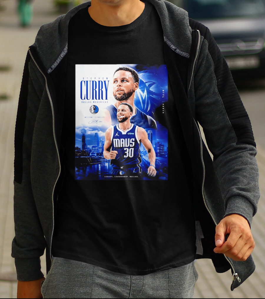 Stephen Curry Dallas Mavericks Welcome To Dallas Legacy Leadership Mavs 30 T-Shirt