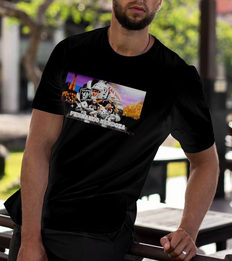 Fernando Mendoza Raiders Las Vegas Lights Casino Dice Football Draft T-Shirt