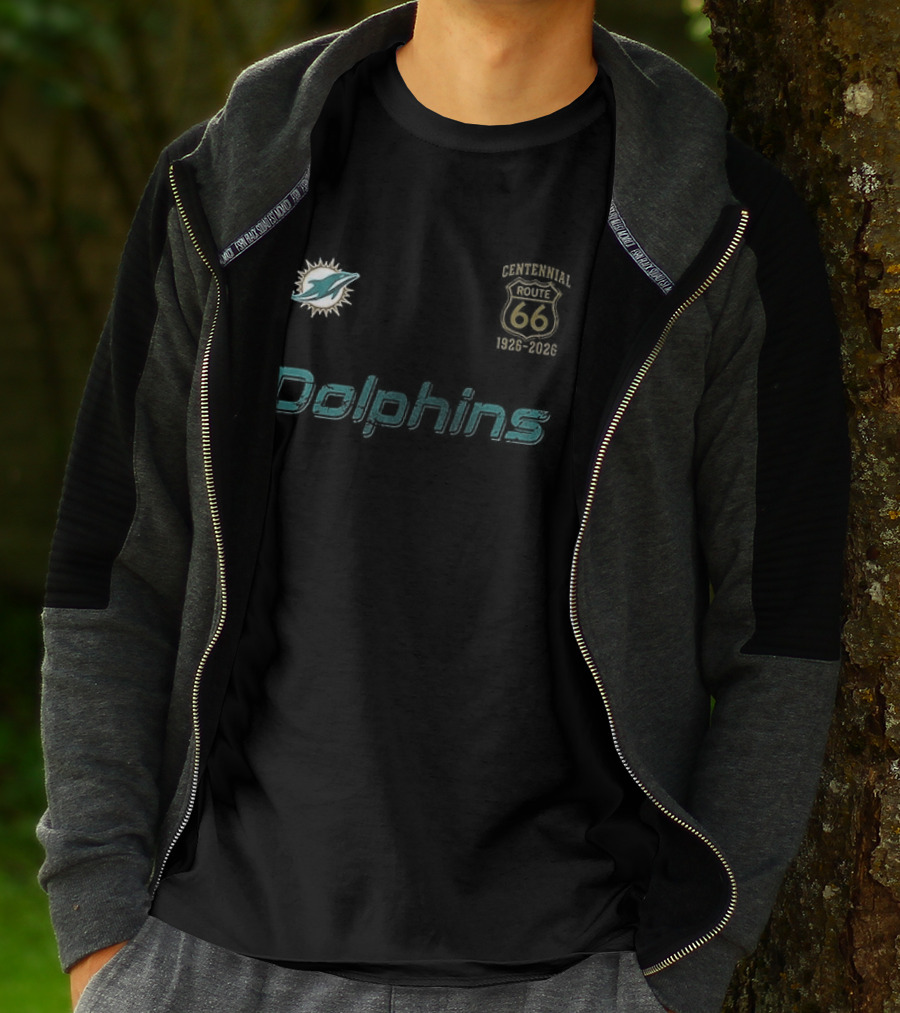 Miami Dolphins Route 66 100th Anniversary Centennial T-Shirt