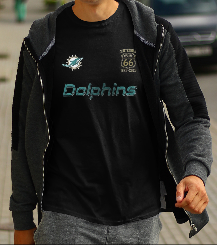 Miami Dolphins Route 66 100th Anniversary Centennial T-Shirt