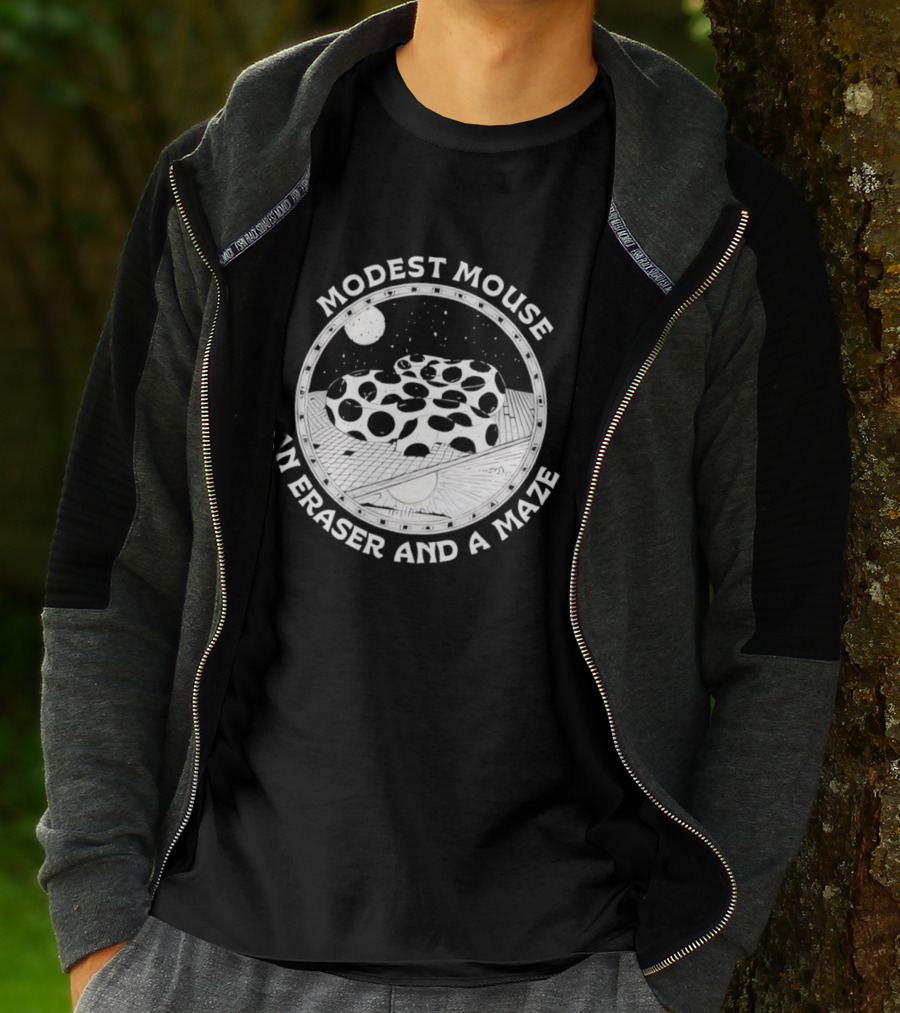 Modest Mouse An Eraser And A Maze Circle Moon Stars Maze T-Shirt