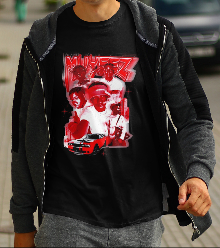 Muyeez Red Dodge Challenger Car Scene T-Shirt