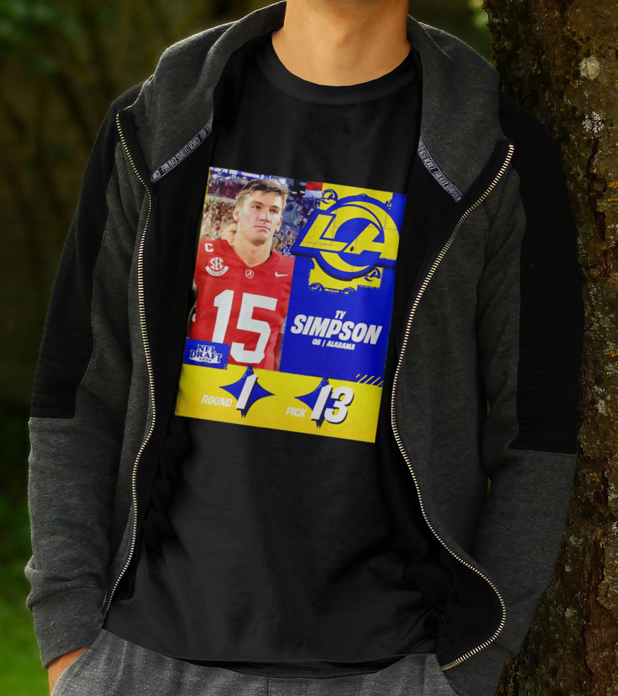 Ty Simpson Los Angeles Rams NFL Draft 2026 Round 1 Pick 13 Alabama T-Shirt