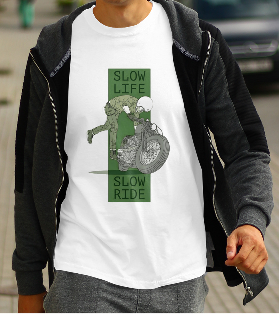 Biker Slow Life Slow Ride Motorcycle Adventure T-Shirt
