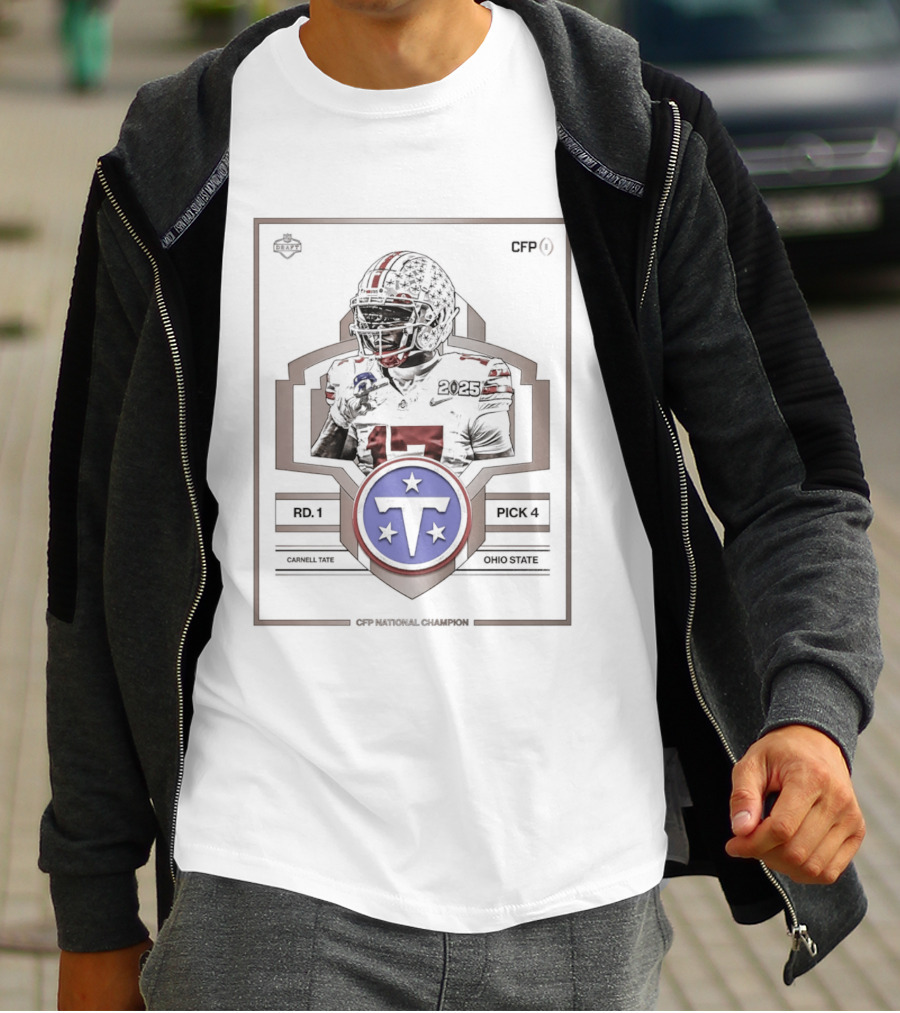 Carnell Tate 2026 Round 1 Pick 4 Tennessee Titans T-Shirt