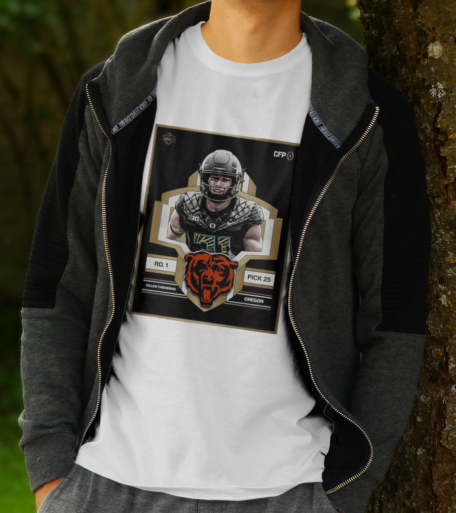 Dillon Thieneman RD 1 Pick 25 Oregon Chicago Bears 2026 Draft CFP T-Shirt