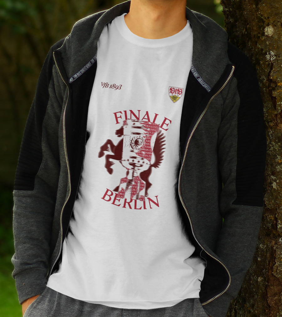 VfB 1893 Finale Berlin 2026 DFB Pokal Final Iconic Team Crest Featuring Red Trophy And Horse T-Shirt