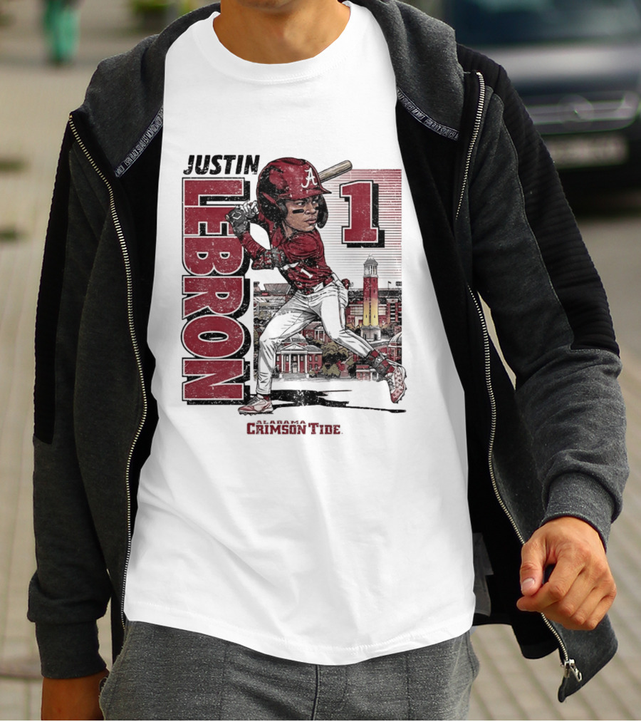 Justin Lebron Alabama Crimson Tide Swing Caricature 1 T-Shirt