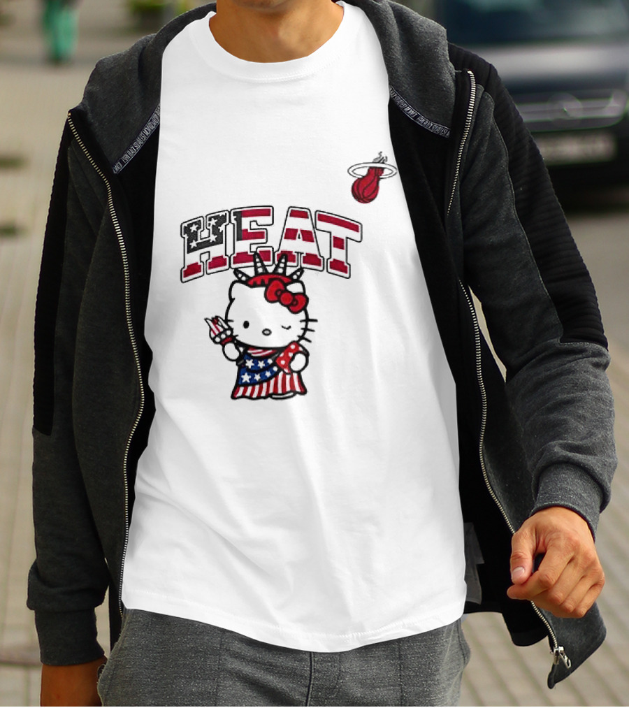 Hello Kitty Miami Heat Independence Day Celebration 1776 T-Shirt