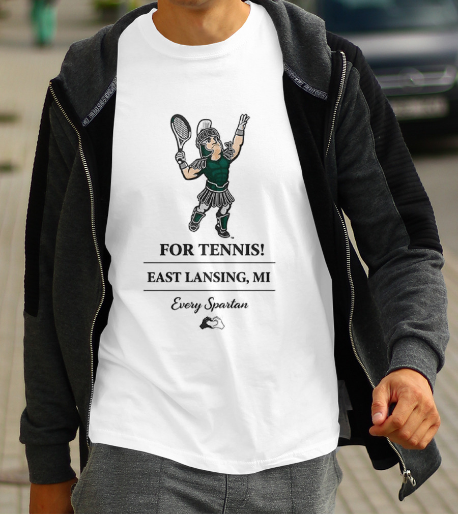 Michigan State Spartans Crazy Spartan For Tennis East Lansing MI T-Shirt