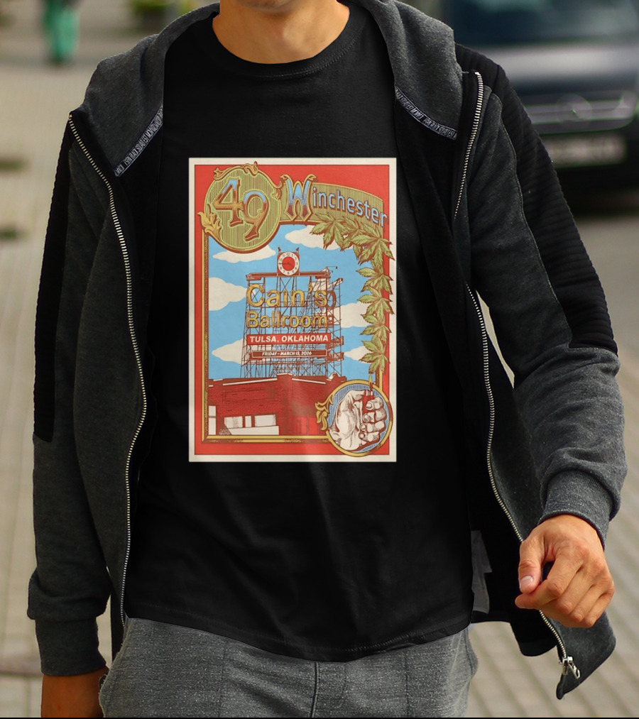 49 Winchester Cain's Ballroom Tulsa Oklahoma March 13 2026 T-Shirt