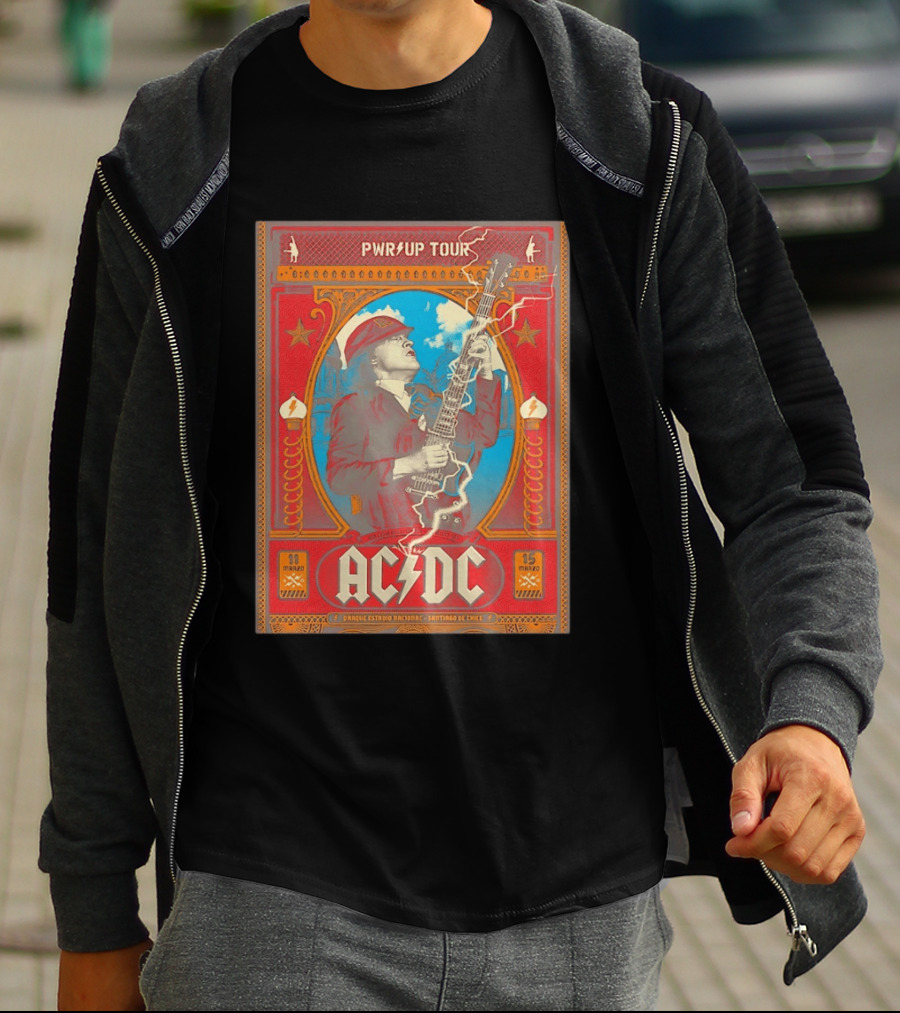 PWR Up Tour ACDC Parque Estadio Nacional Santiago De Chile Marzo 2020 T-Shirt