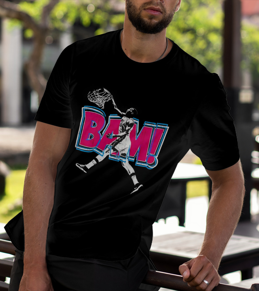 Bam Miami Heat Basketball Player Action Comic T-Shirt