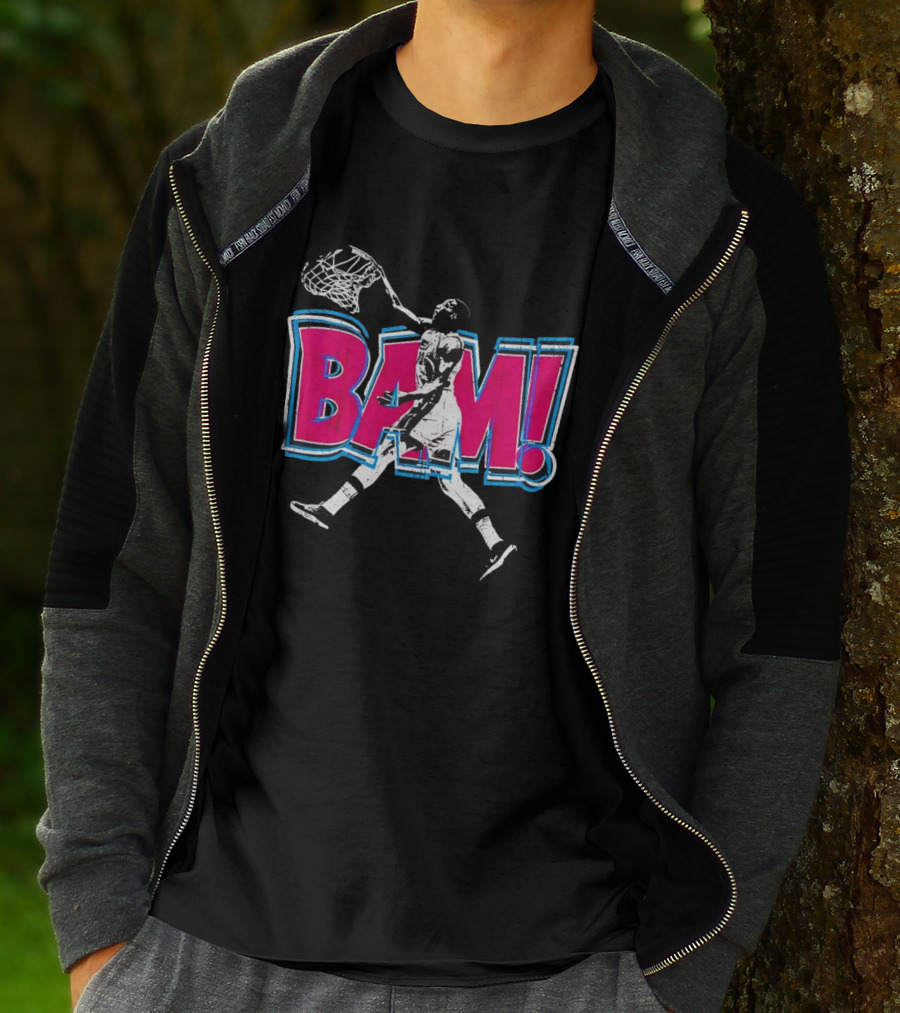 Bam Miami Heat Basketball Player Action Comic T-Shirt