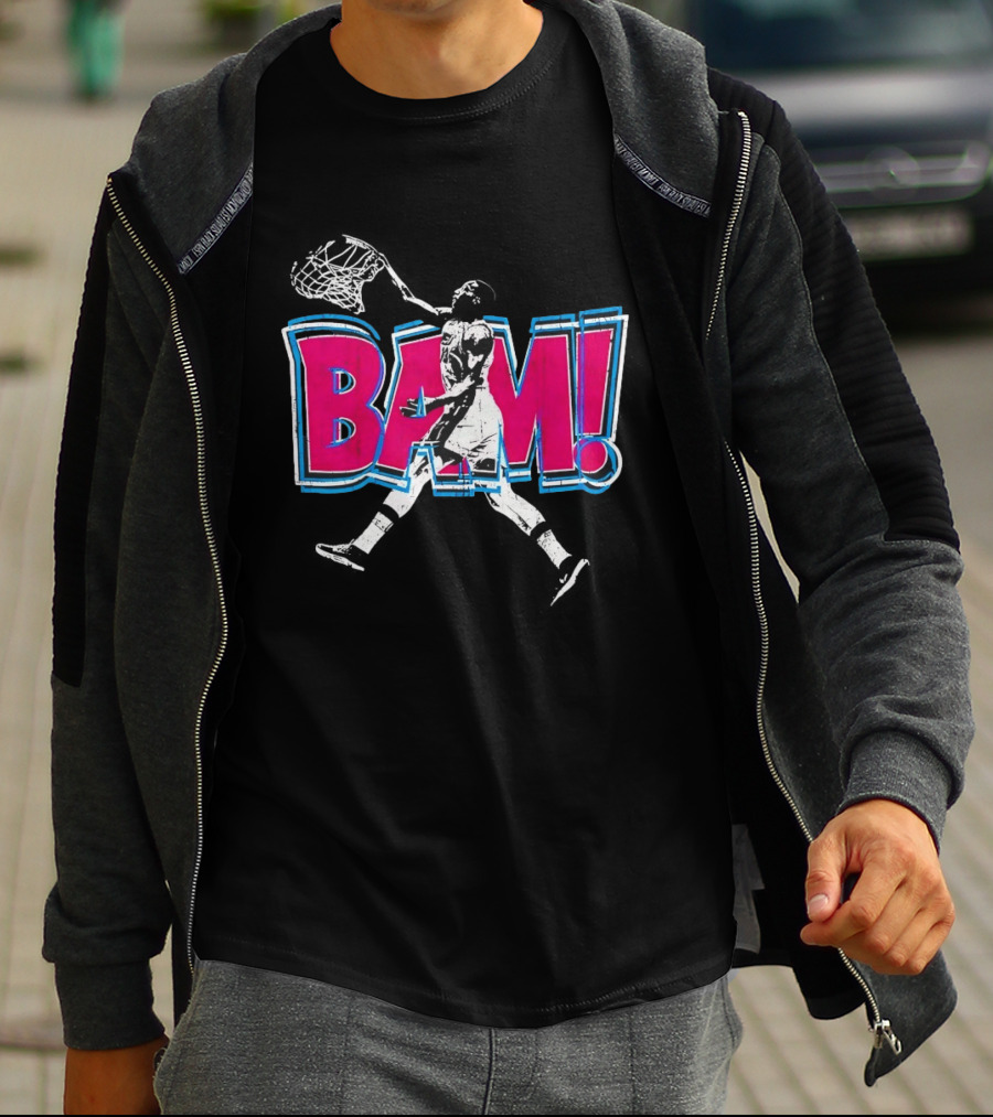 Bam Miami Heat Basketball Player Action Comic T-Shirt