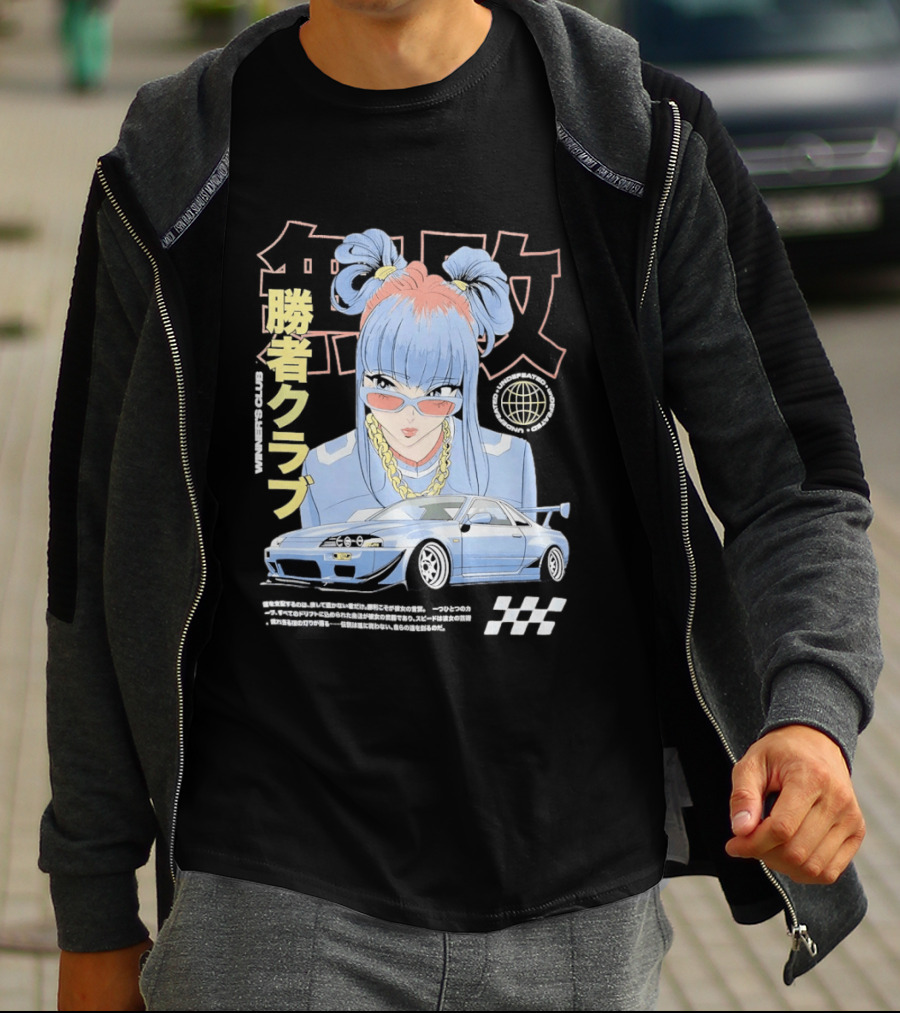 Piko Chan Nissan Skyline GT R Racing Club Anime Style Undefeated Winners T-Shirt
