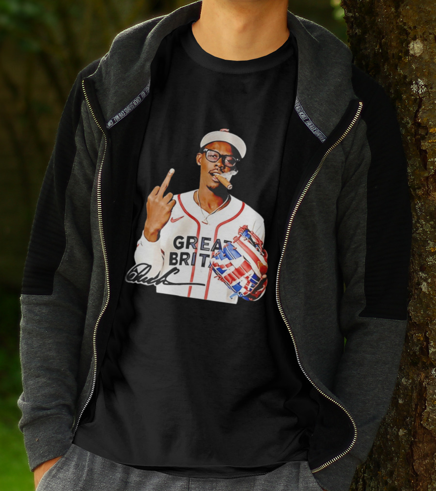 Jazz Chisholm Jr Great Britain Jersey Smoking Middle Finger Signature T-Shirt