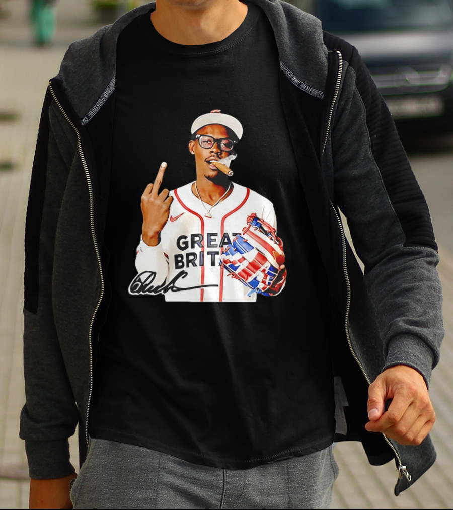 Jazz Chisholm Jr Great Britain Jersey Smoking Middle Finger Signature T-Shirt
