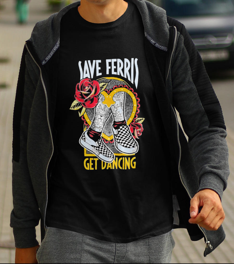 Save Ferris Get Dancing Checkered Shoes Rose T-Shirt