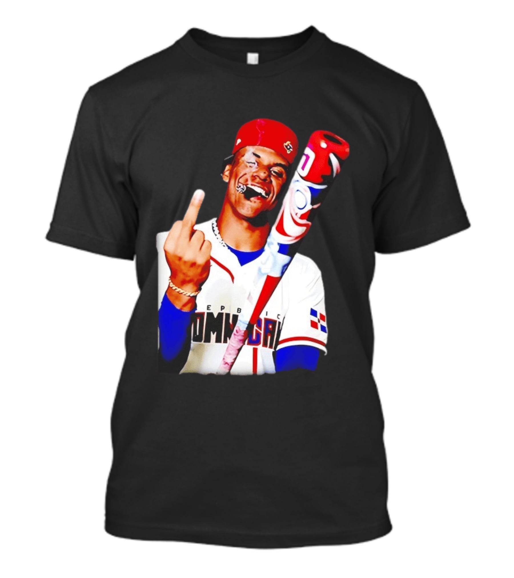 Juan Soto Dominican Republic Baseball Smoking Gesture Middle Finger T-Shirt
