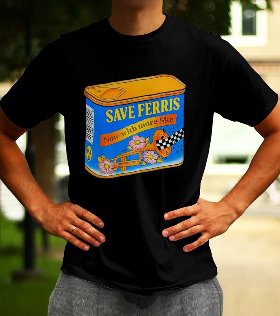 Save Ferris Now With More Ska Trombone Flowers Checkered Banner T-Shirt