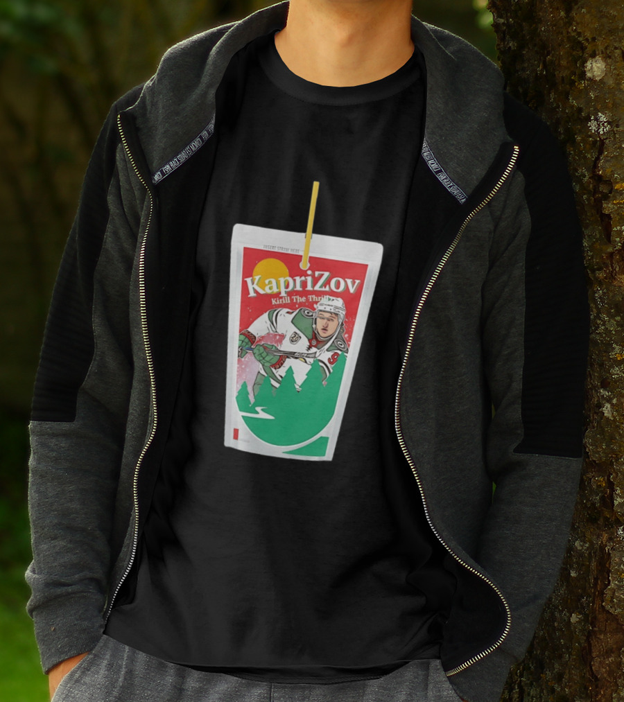 Kaprizov Kirill The Thrill Minnesota Wild Juice Box Hockey T-Shirt