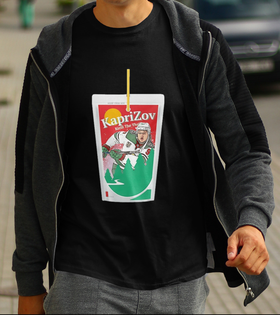 Kaprizov Kirill The Thrill Minnesota Wild Juice Box Hockey T-Shirt