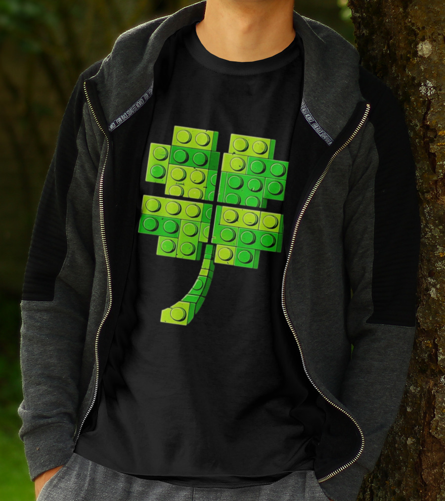 Shamrock Building Blocks Clover St Patrick's Day T-Shirt