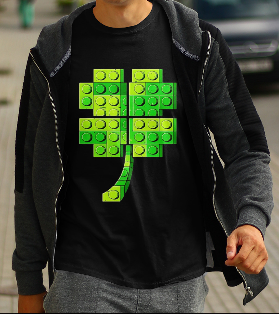 Shamrock Building Blocks Clover St Patrick's Day T-Shirt