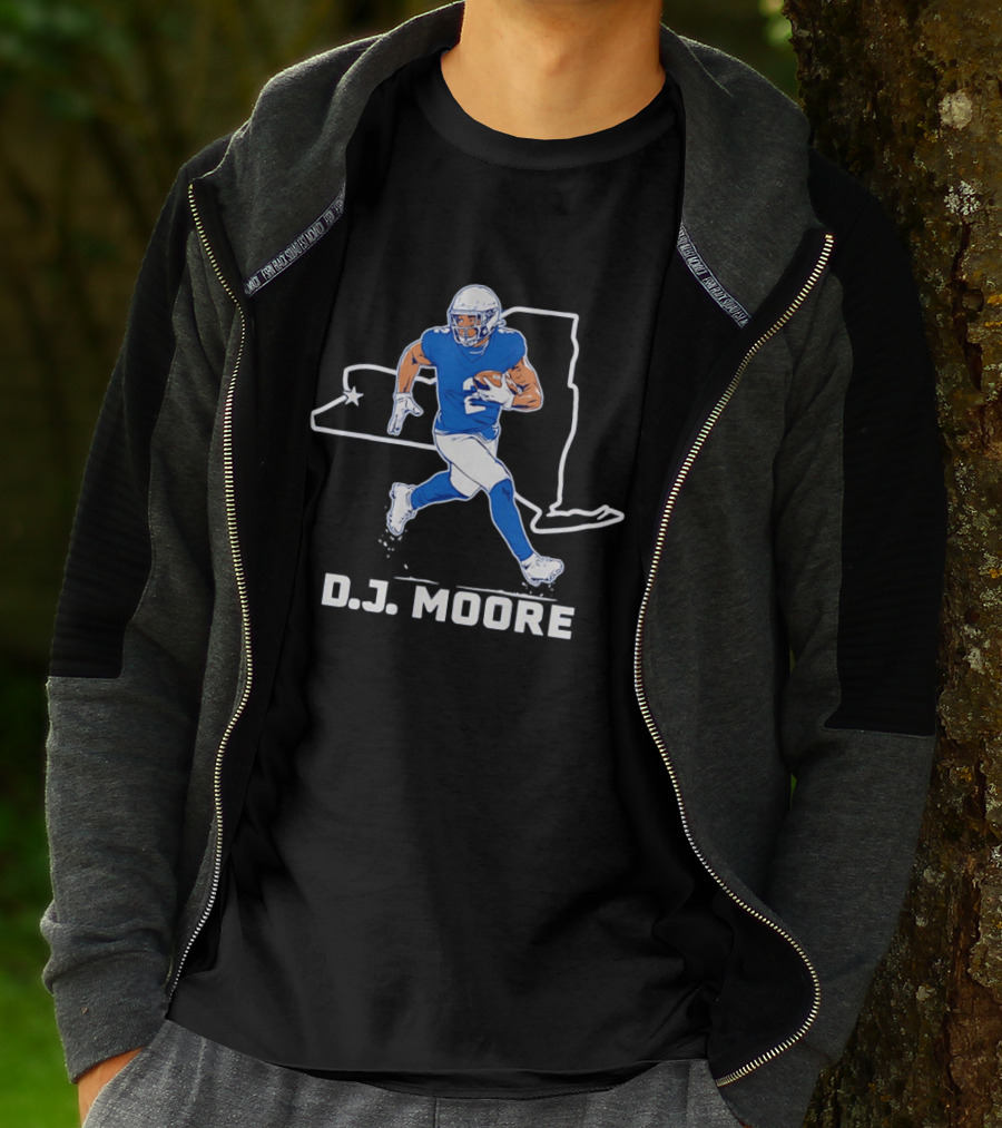 D.J. Moore 2 Buffalo Bills Wide Receiver New York Map T-Shirt