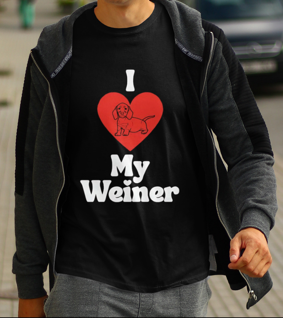 I Heart My Weiner Dachshund Love T-Shirt